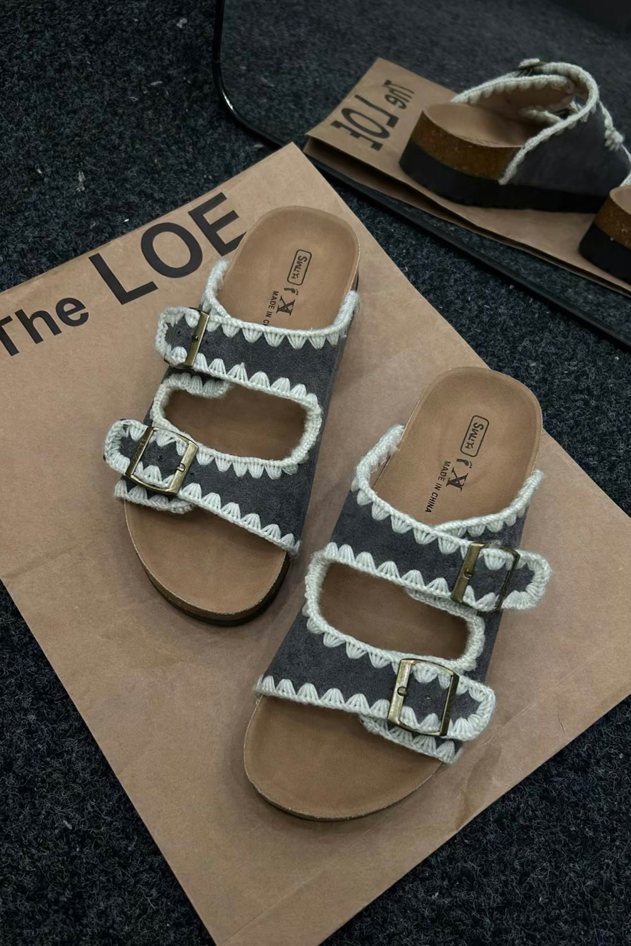 Candy Color Embroidery Platform Sandals