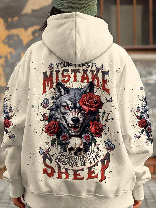 Women's Retro Dark Skull Print Hoodie