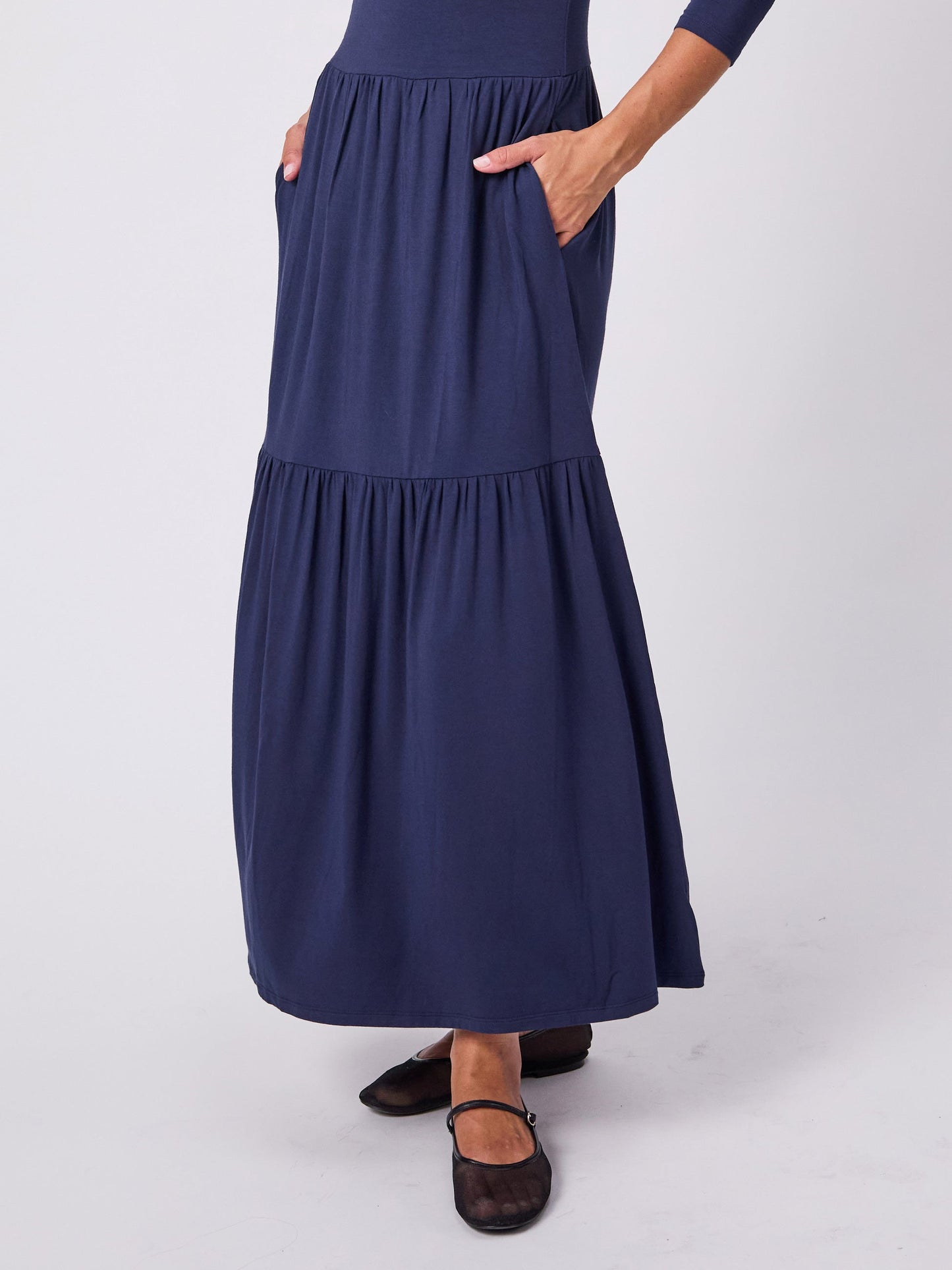 Wander Tiered Dress - Navy