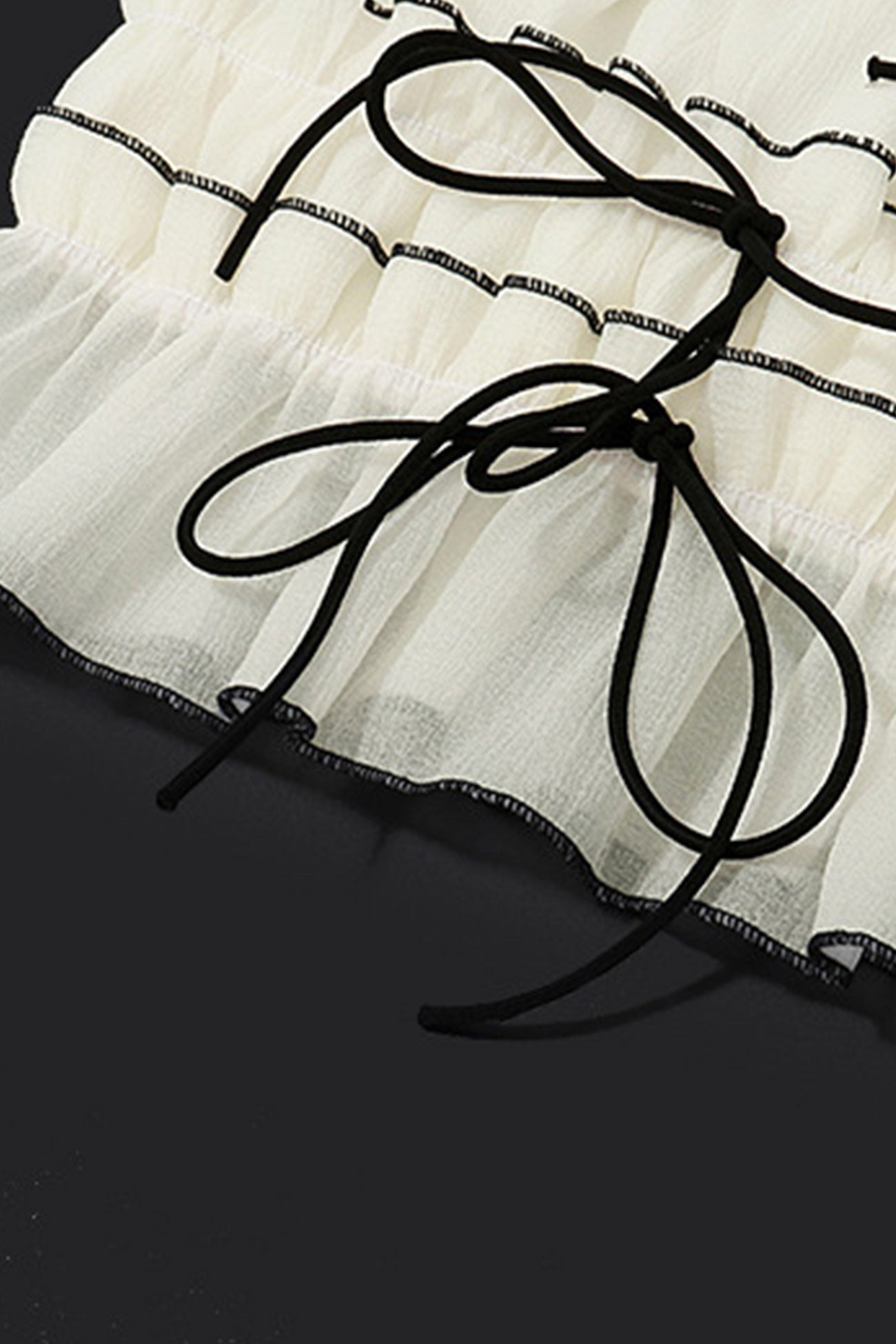 Tie-up Ruffle Midi Skirt Suits