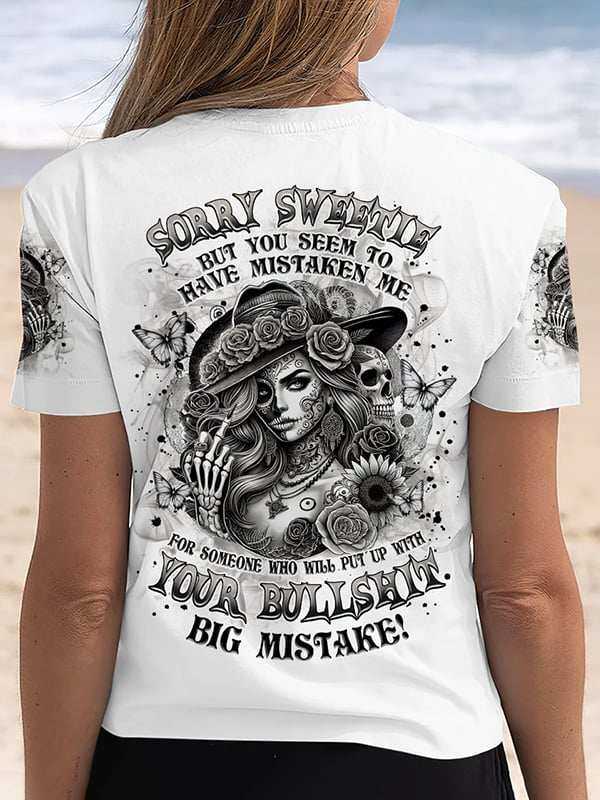 Women's Dark Style Skull Dark Style Printed Short Sleeve T-shirt