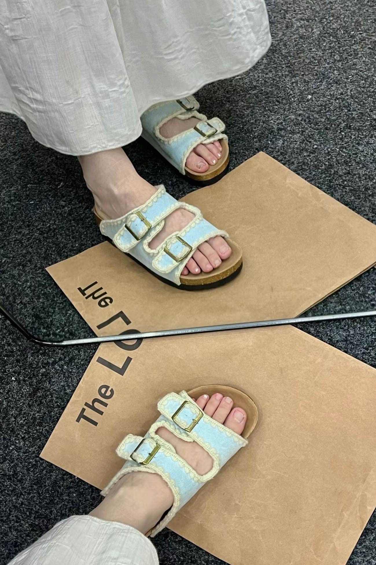 Candy Color Embroidery Platform Sandals