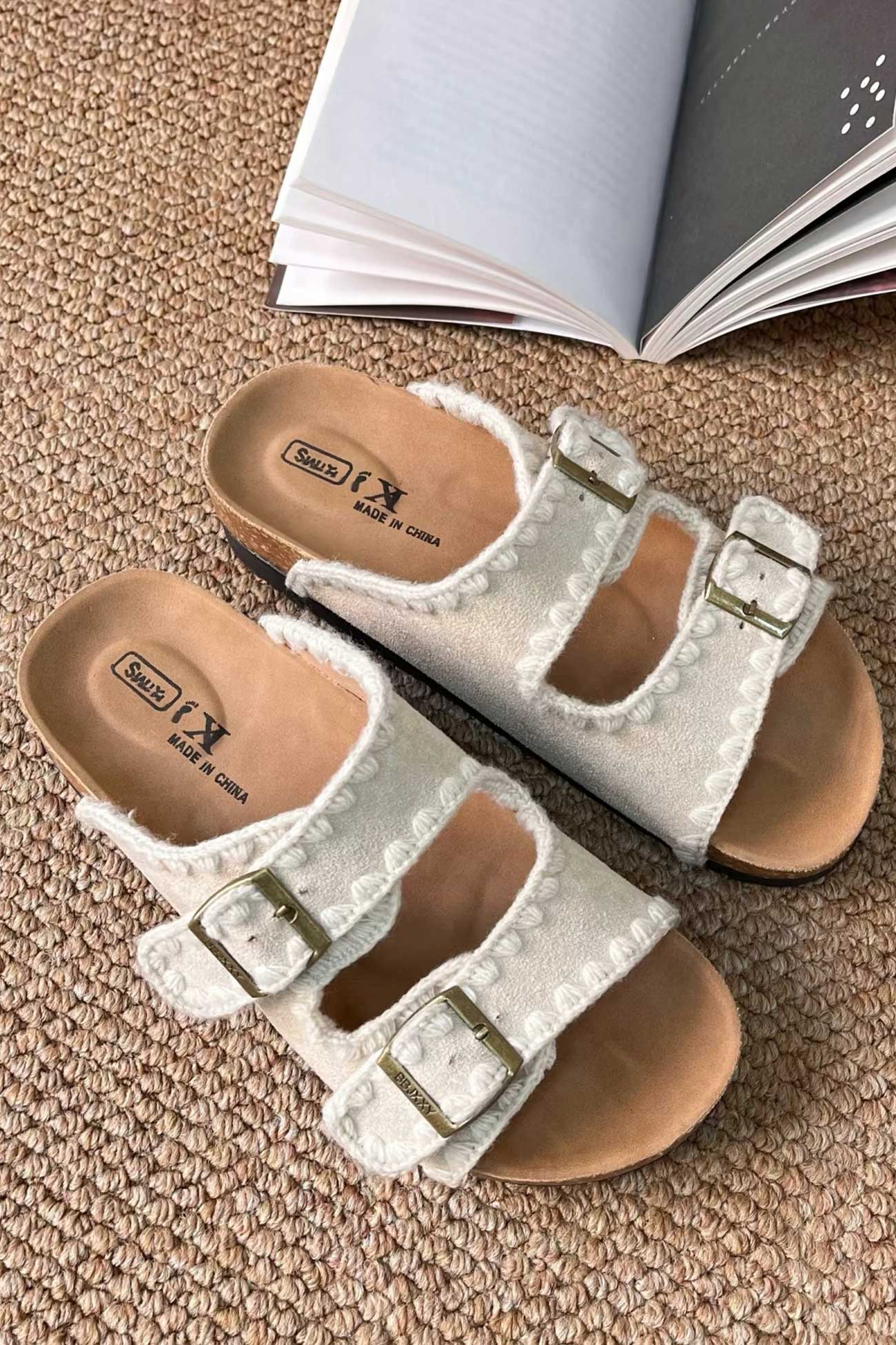 Candy Color Embroidery Platform Sandals