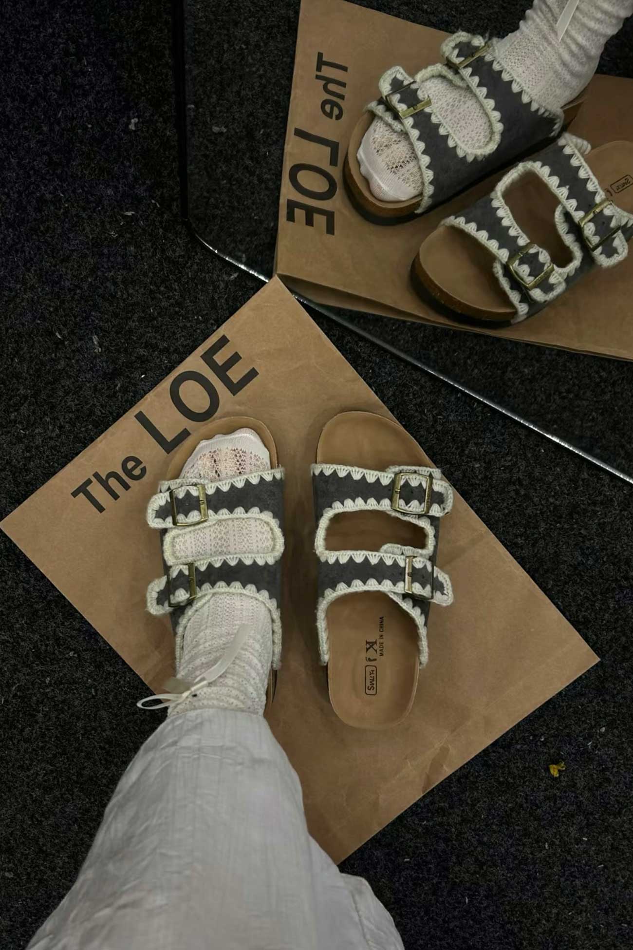 Candy Color Embroidery Platform Sandals