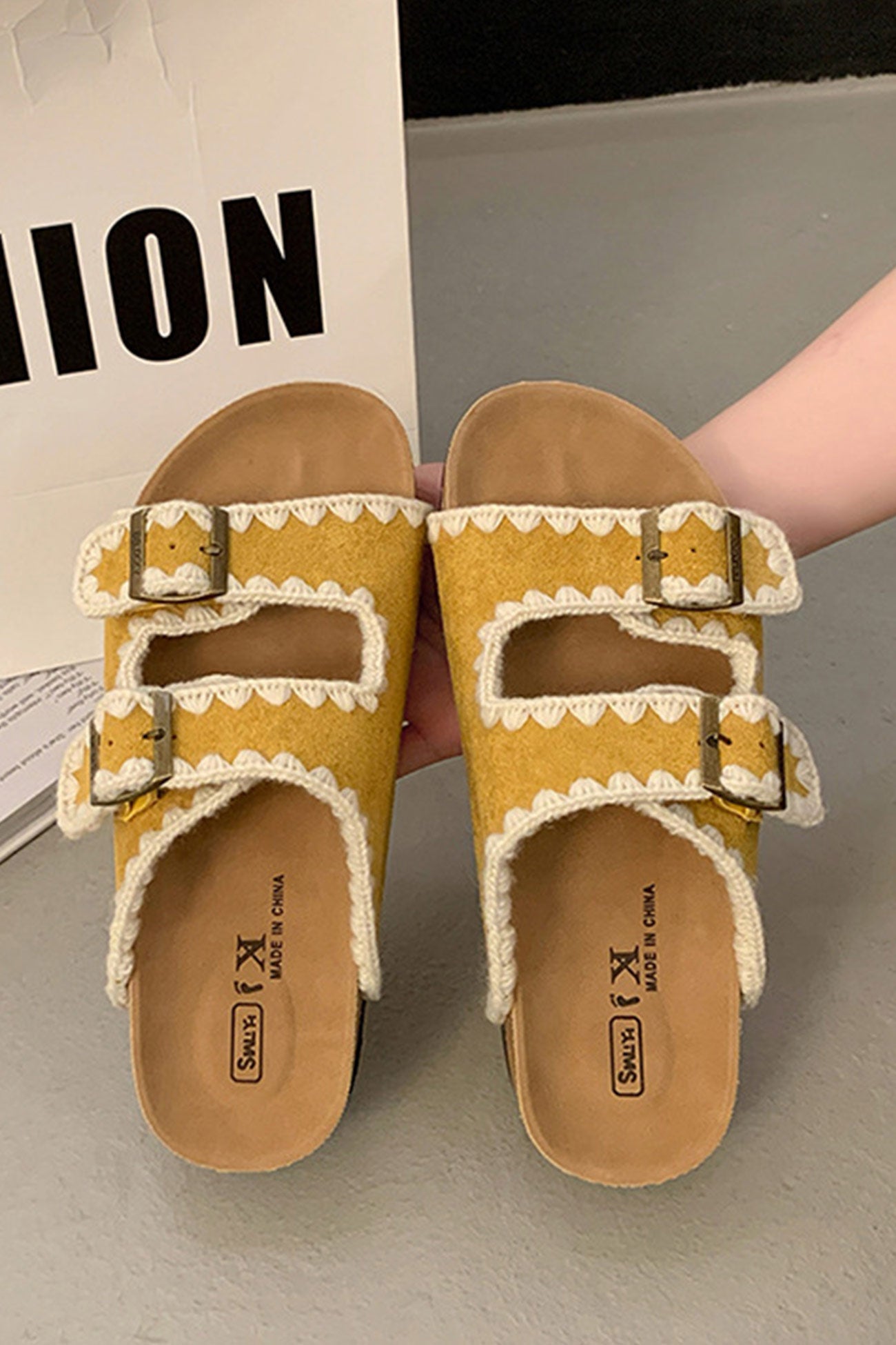 Candy Color Embroidery Platform Sandals