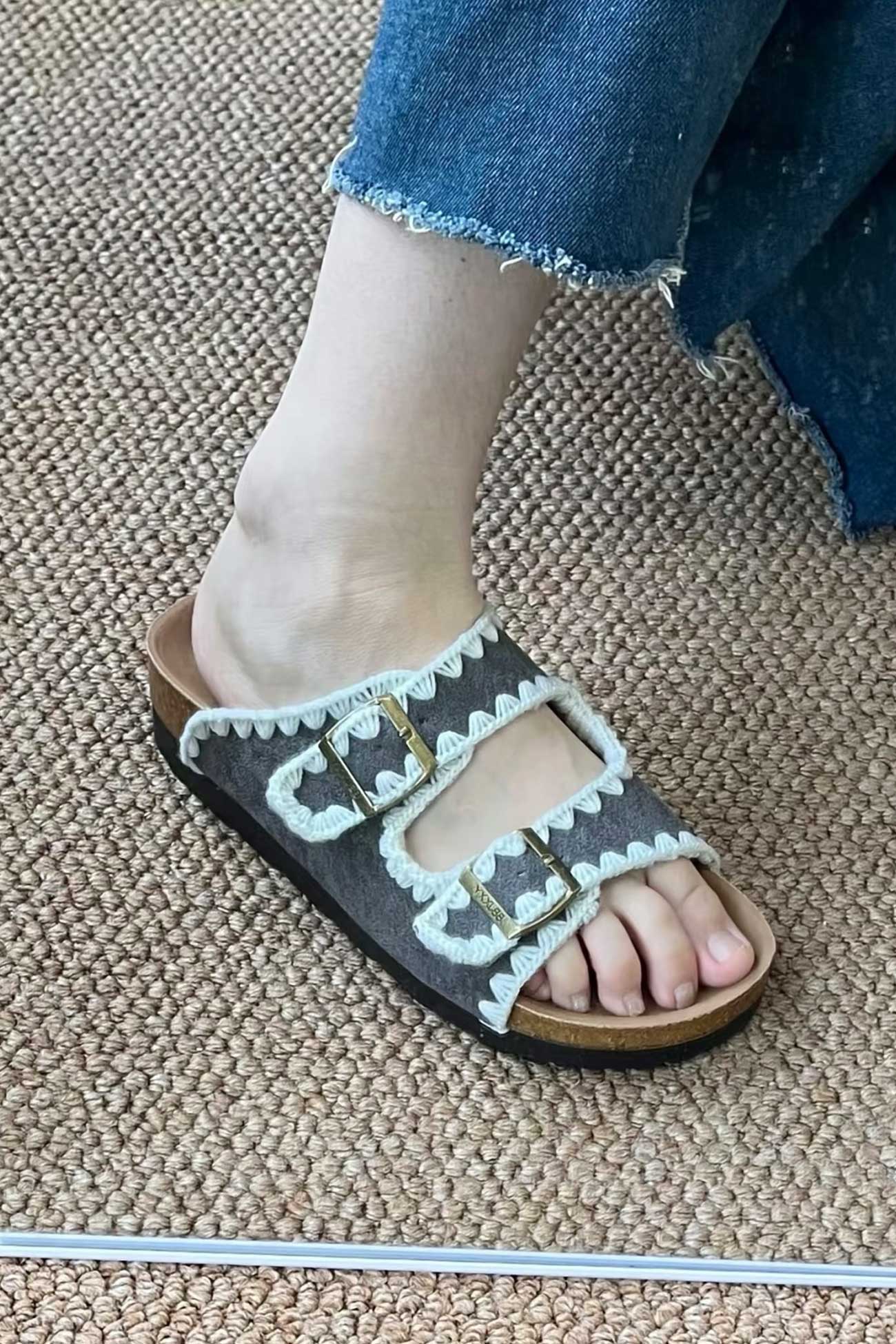 Candy Color Embroidery Platform Sandals