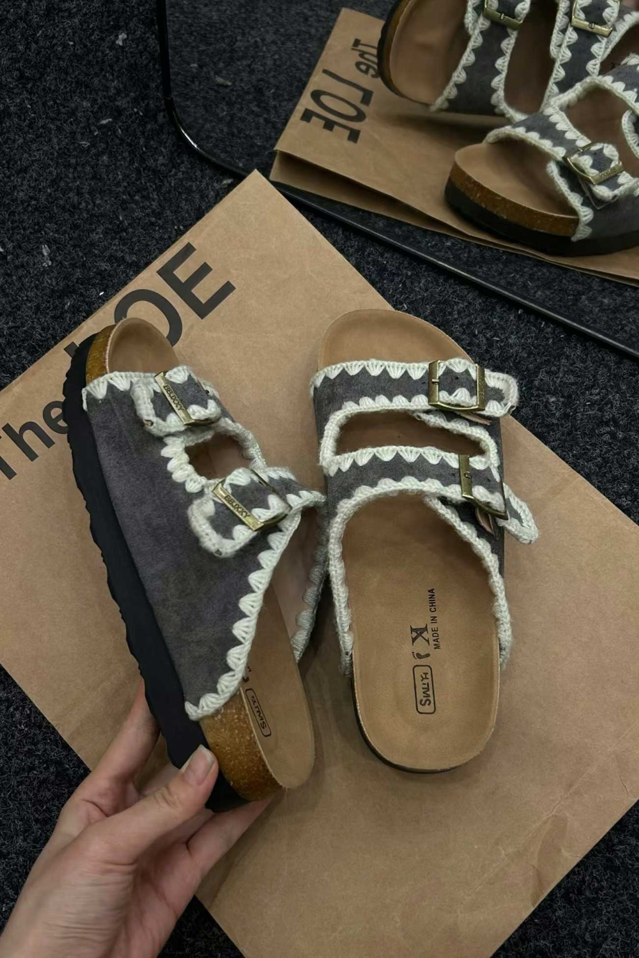 Candy Color Embroidery Platform Sandals