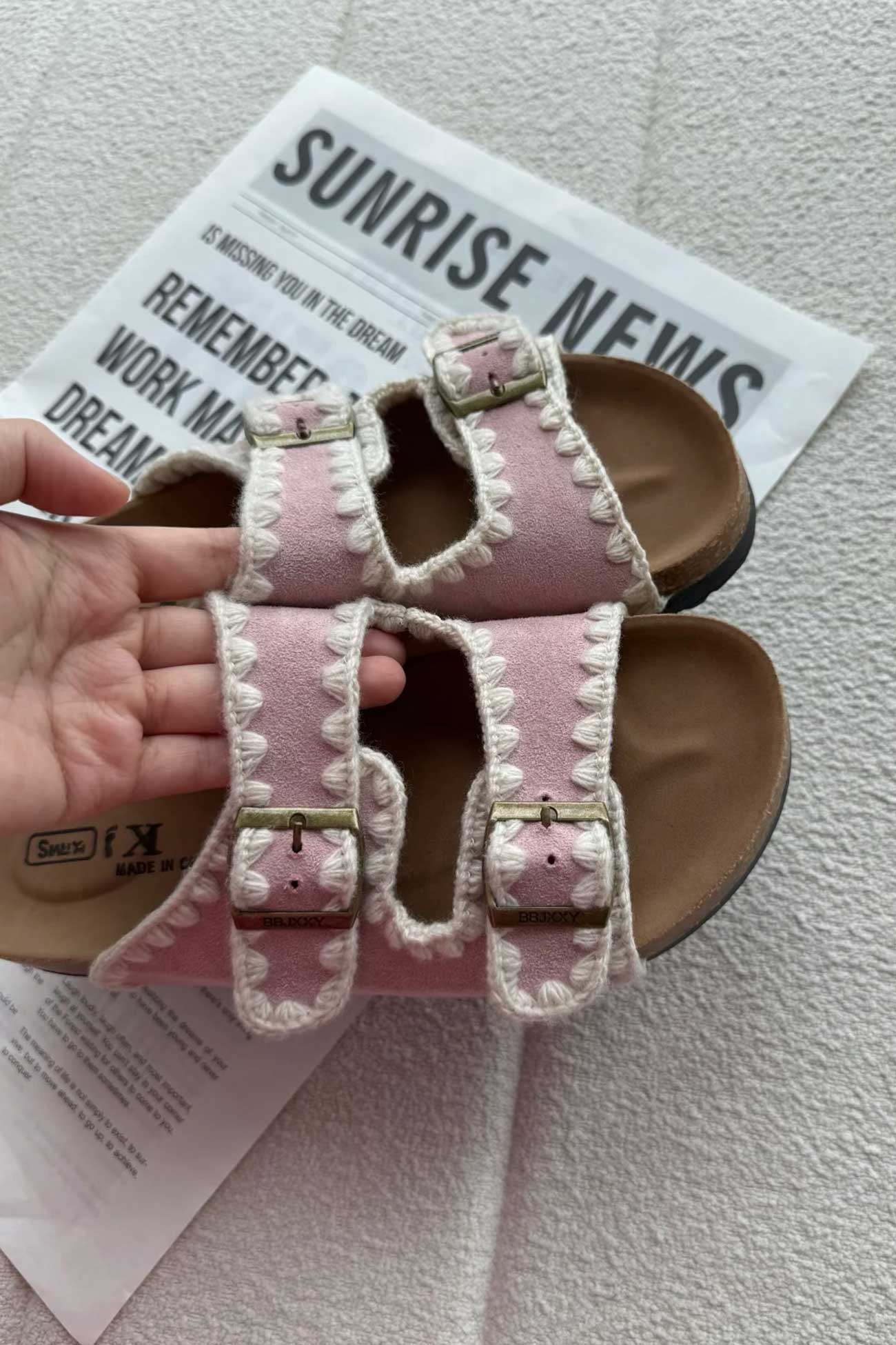 Candy Color Embroidery Platform Sandals