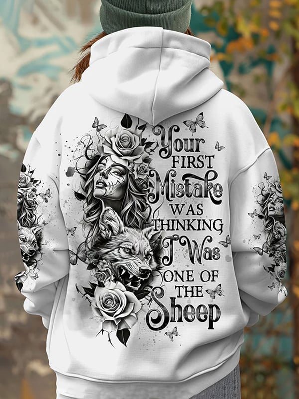 Women's Retro Dark Skull Print Hoodie