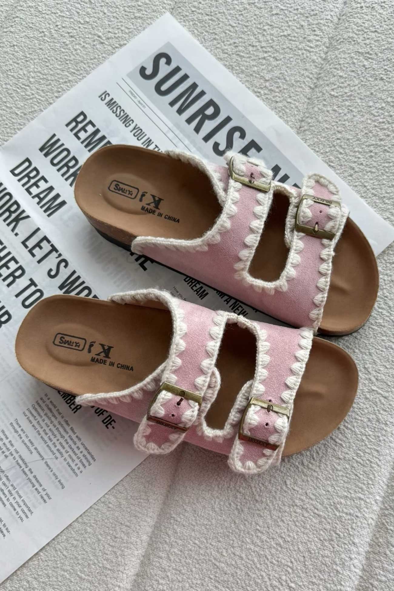 Candy Color Embroidery Platform Sandals