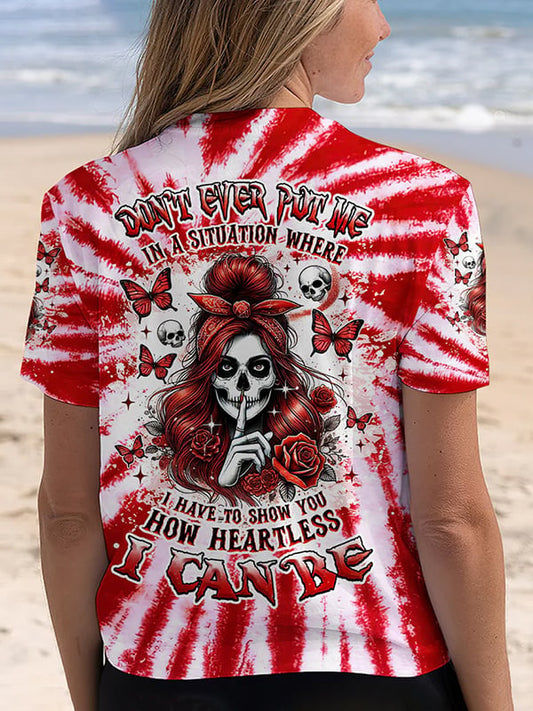 Women's Dark Style Skull Dark Style Printed Short Sleeve T-shirt