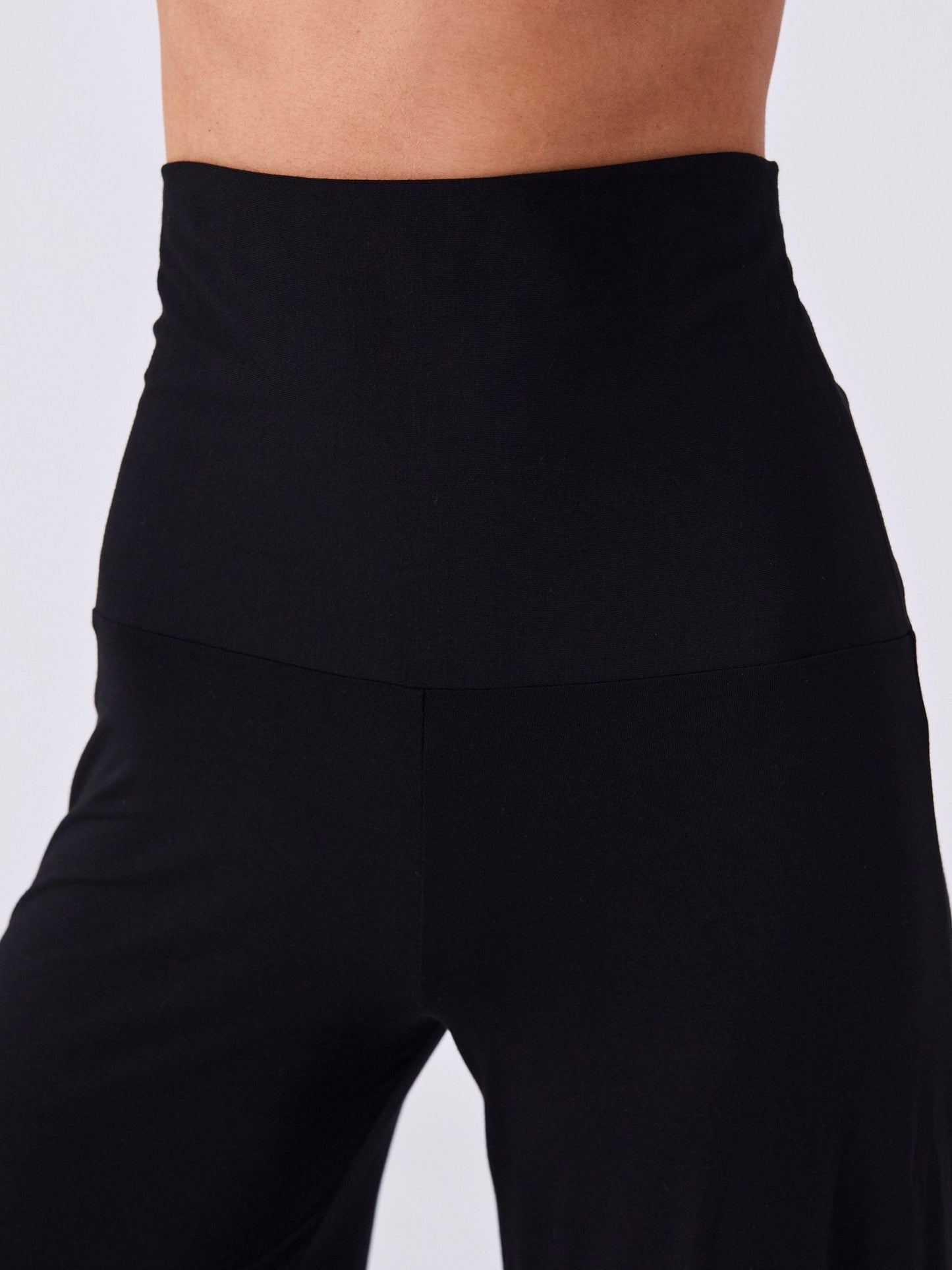 Modal Tulip Flare Pant - Black