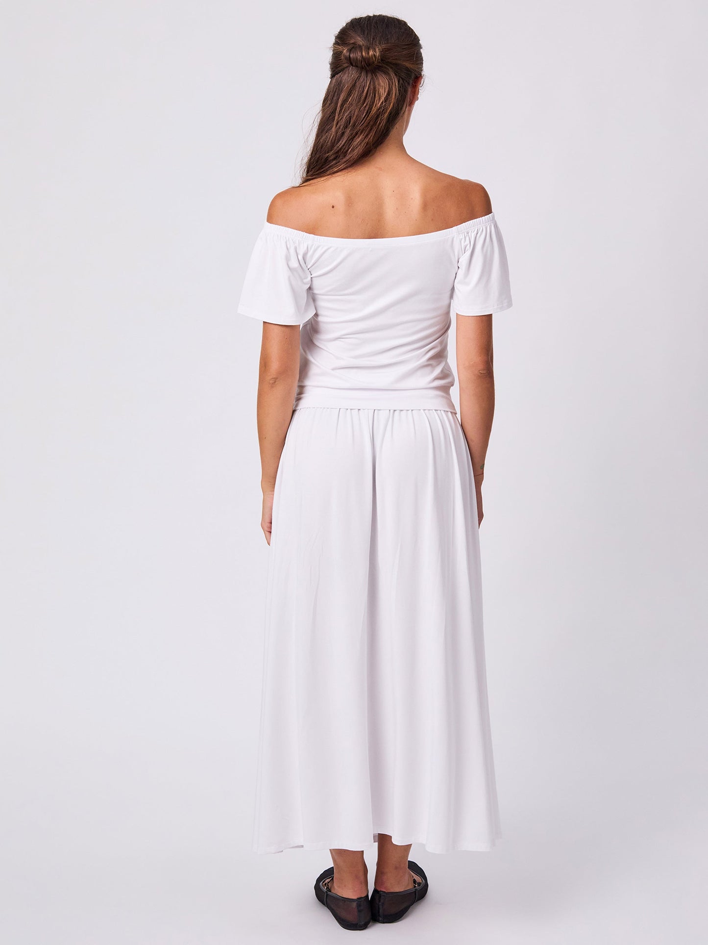 Off Shoulder Bell Sleeve Top - White