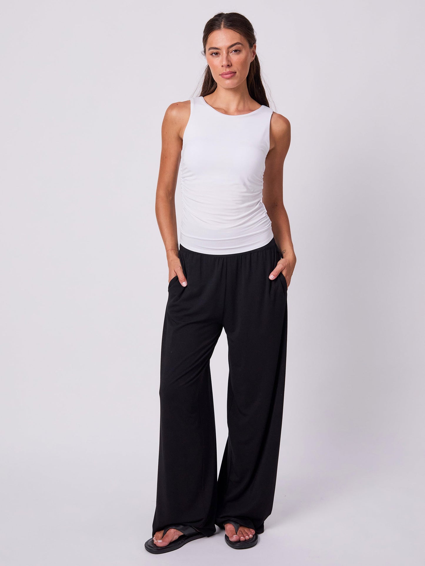 Modal Side Rouch Tee - White