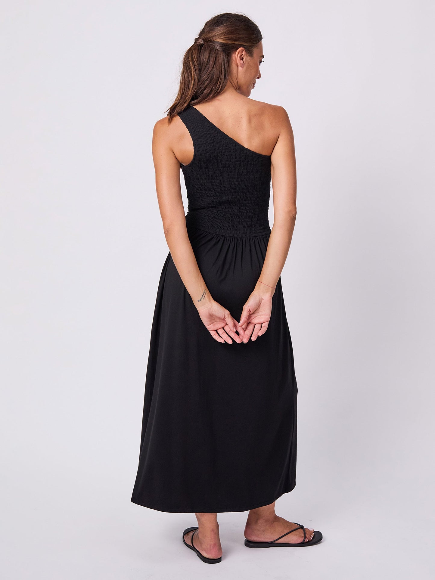 Valencia Shirred Dress - Black
