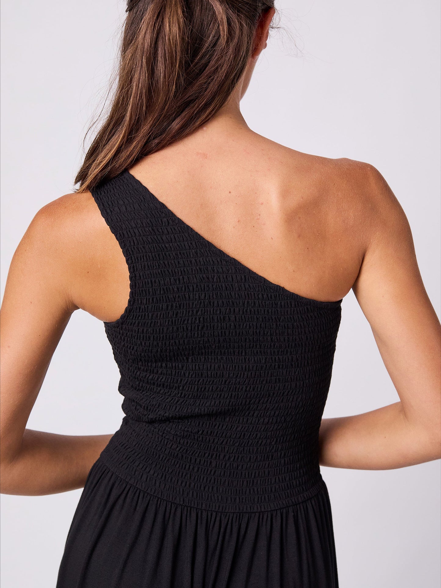 Valencia Shirred Dress - Black