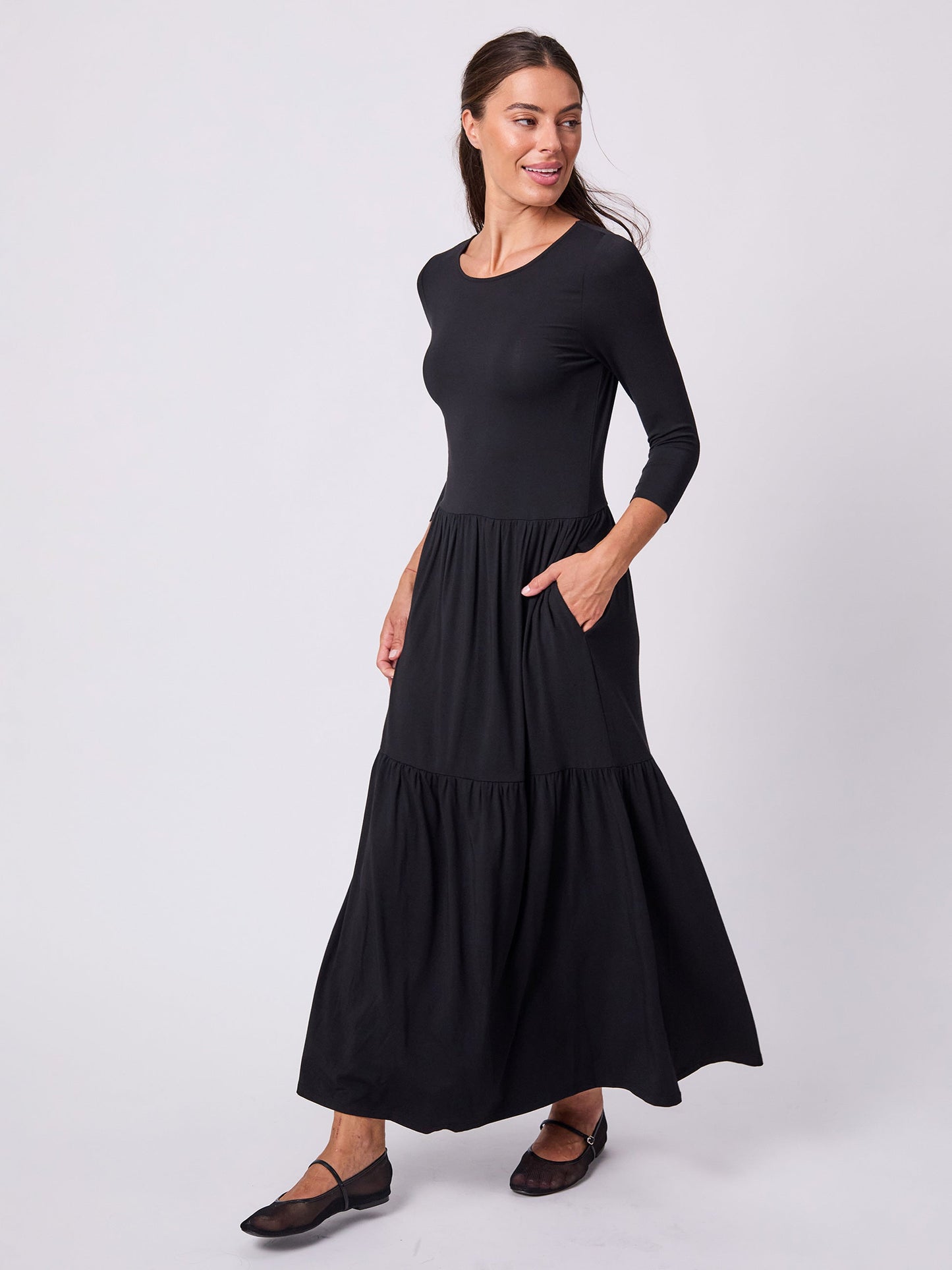 Wander Tiered Dress - Black