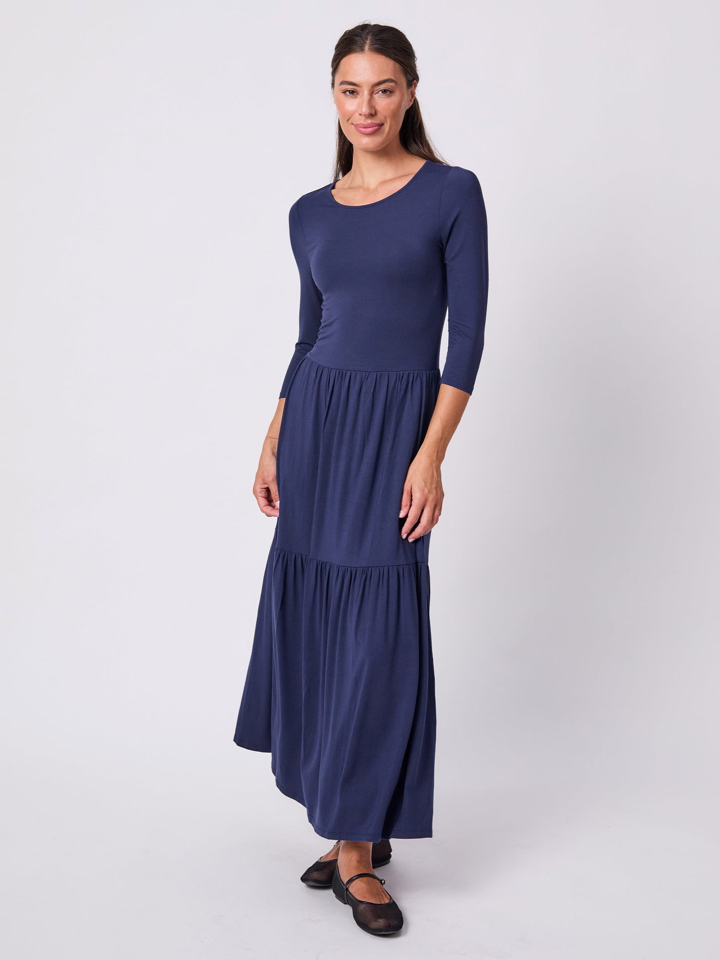Wander Tiered Dress - Navy