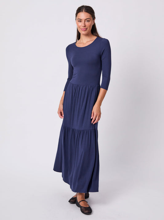 Wander Tiered Dress - Navy