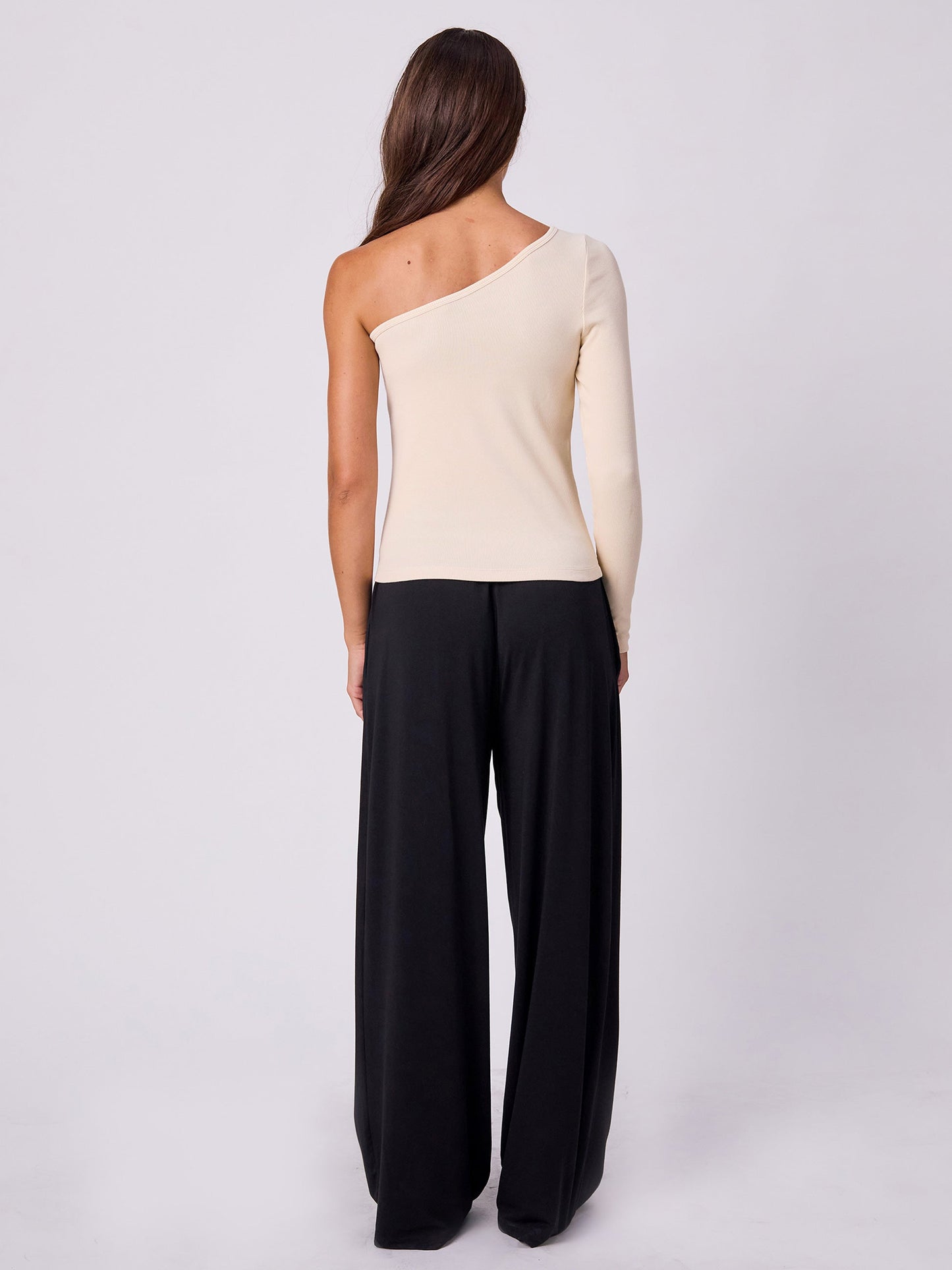 Asymmetric Organic Cotton Long Sleeve  - Chalk