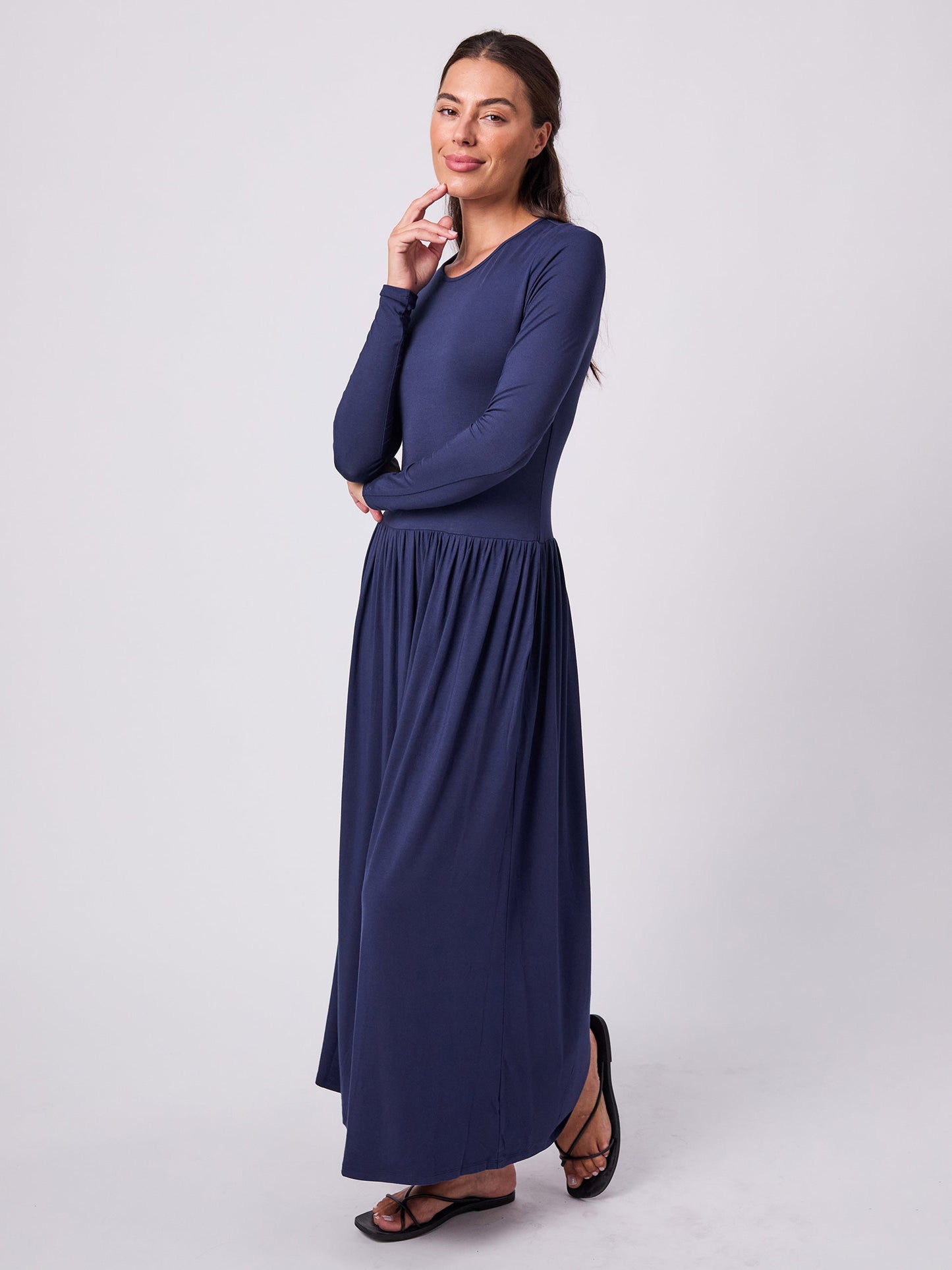 Long Essential Maxi Dress - Navy