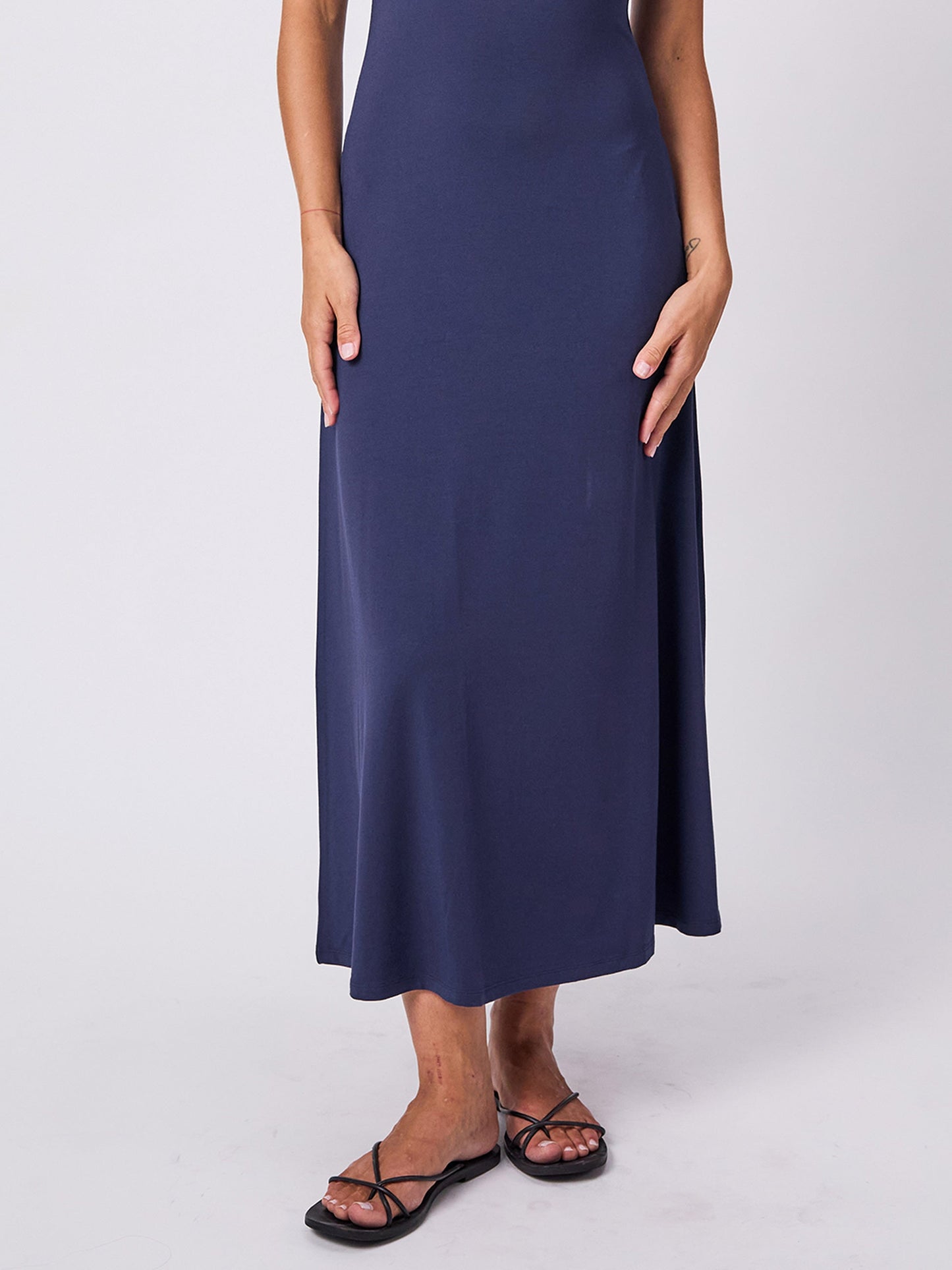 V Neck Maxi Dress - Navy