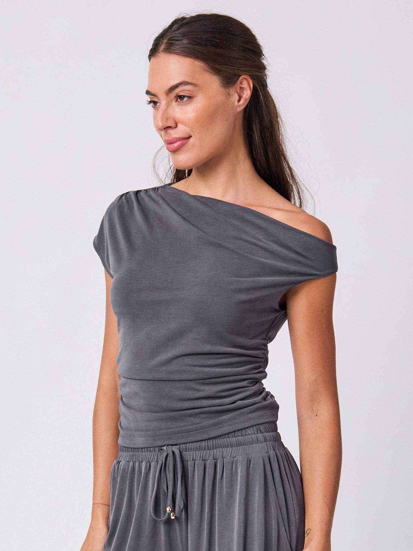 Cupro Asymertic Top - Storm