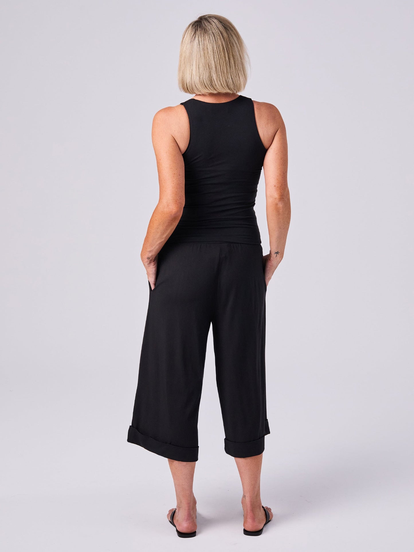 Wide Leg Culottes - Black