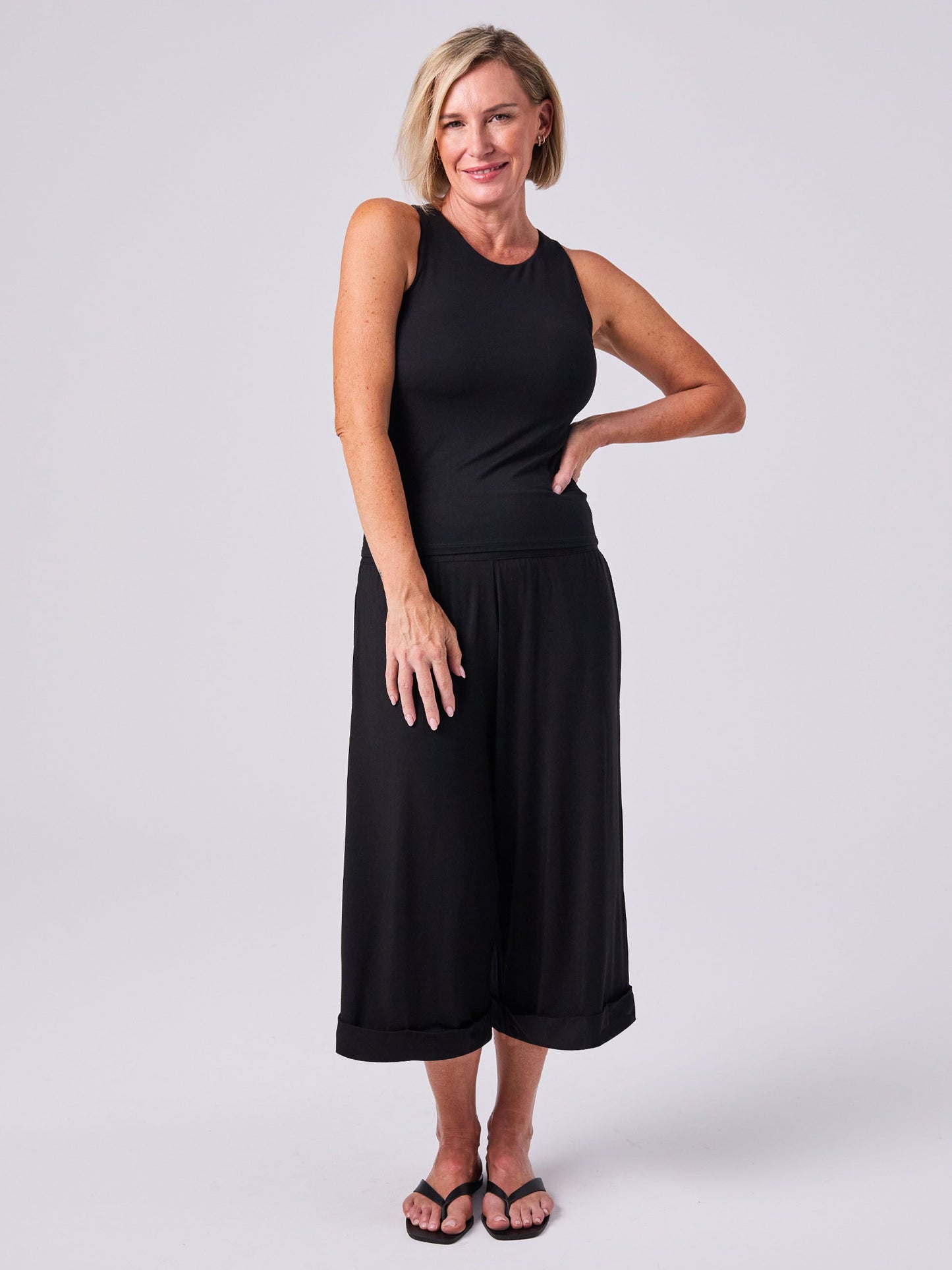 Wide Leg Culottes - Black