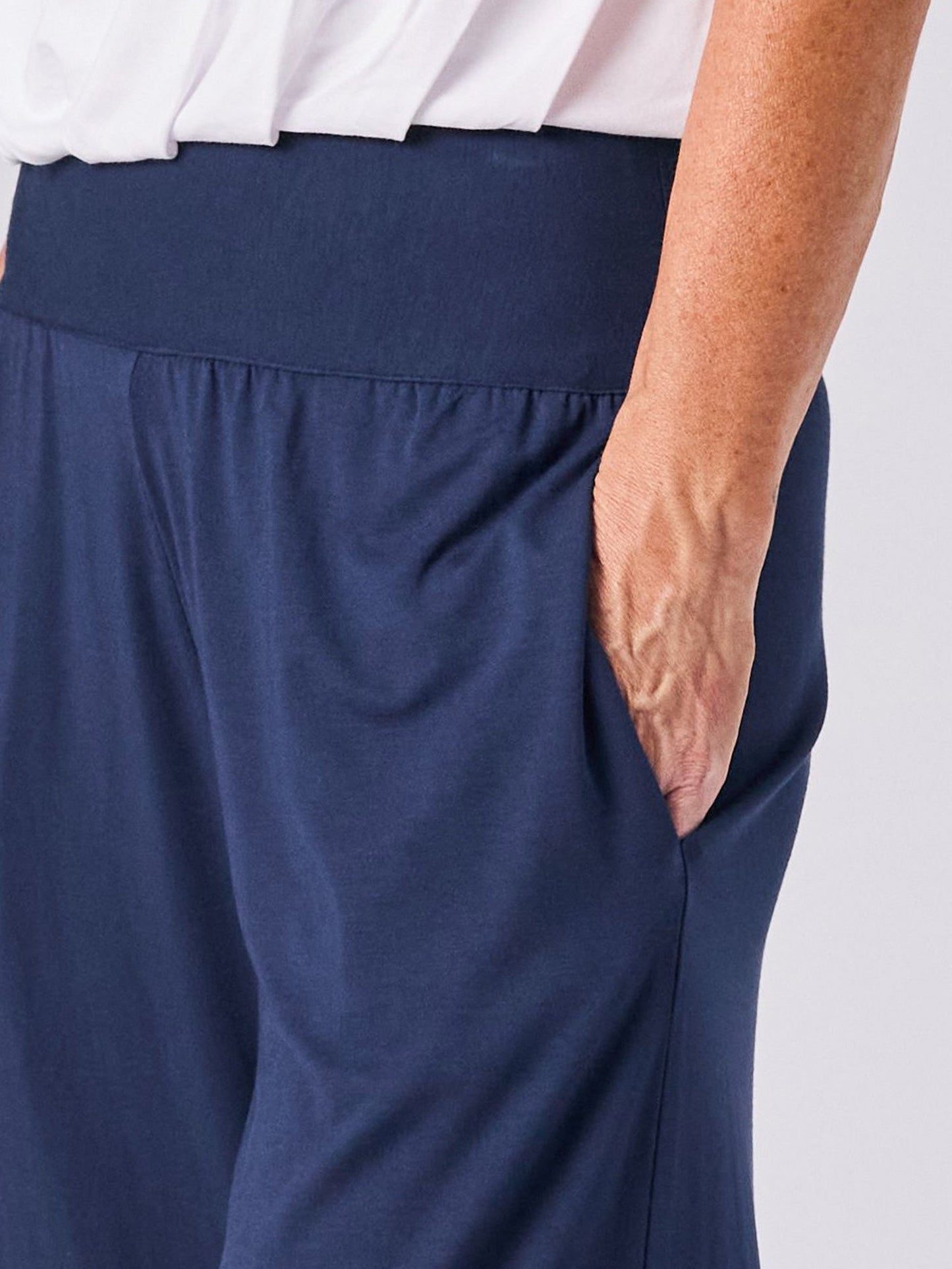 Wide Leg Culottes - Navy