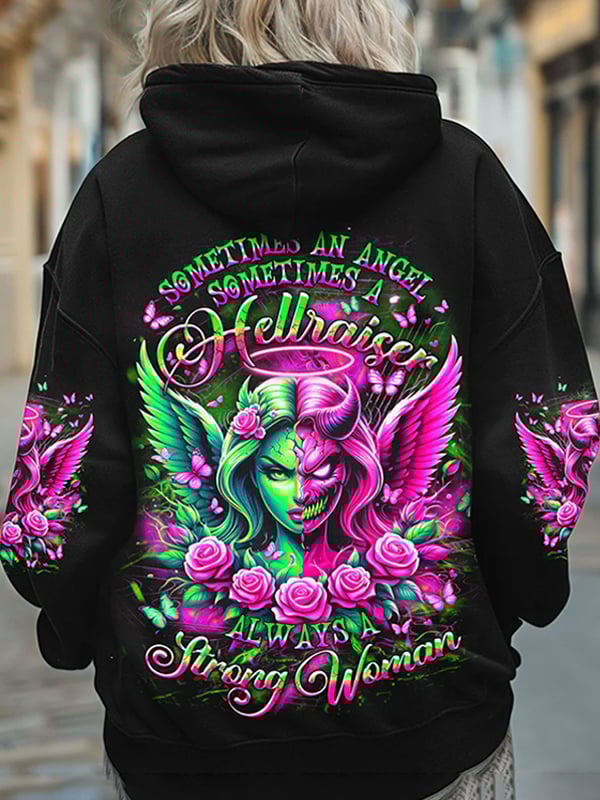 Women's Retro Dark Skull Print Hoodie