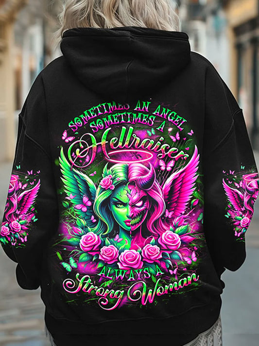 Women's Retro Dark Skull Print Hoodie
