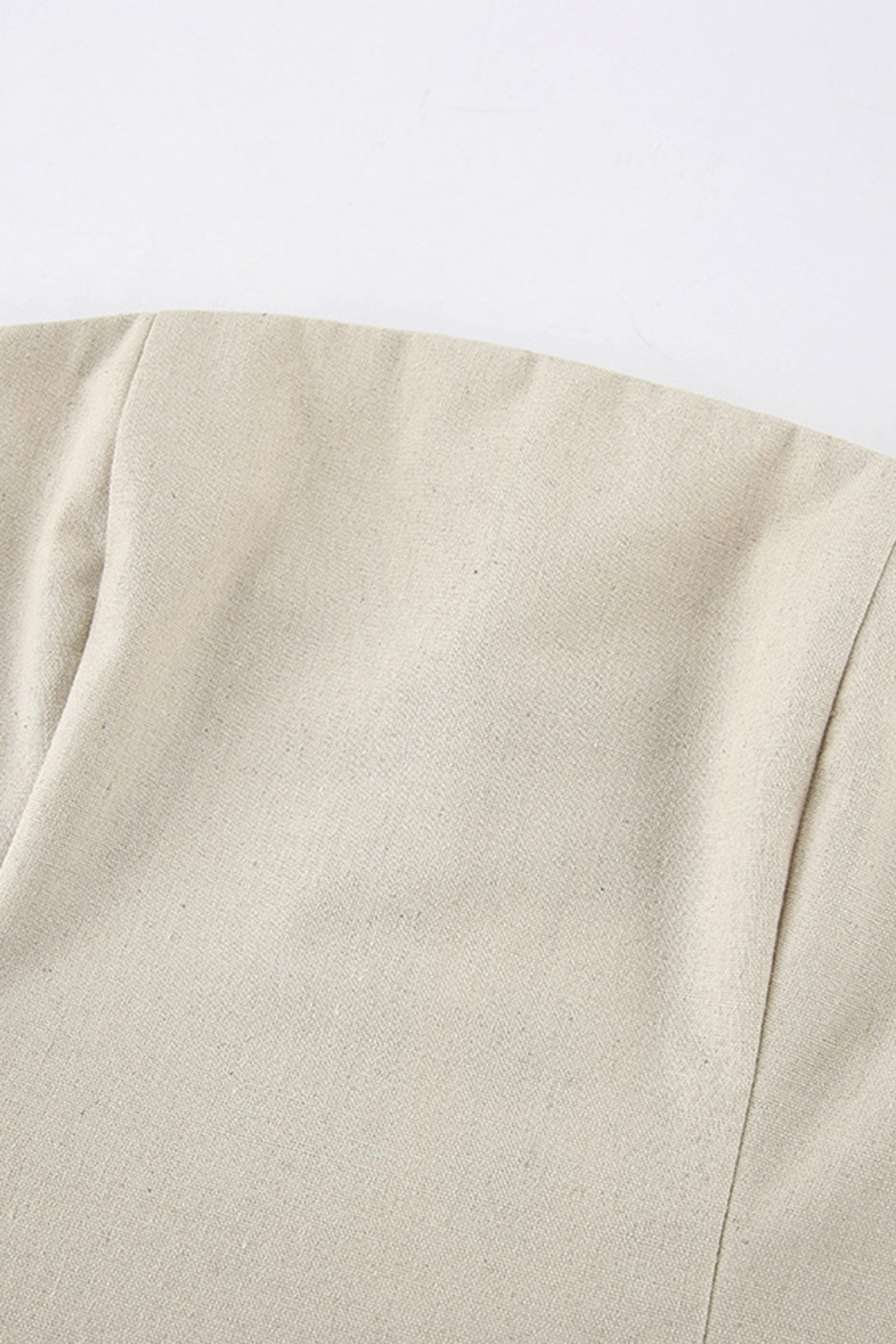 Cotton Linen Smocked Strapless Dress