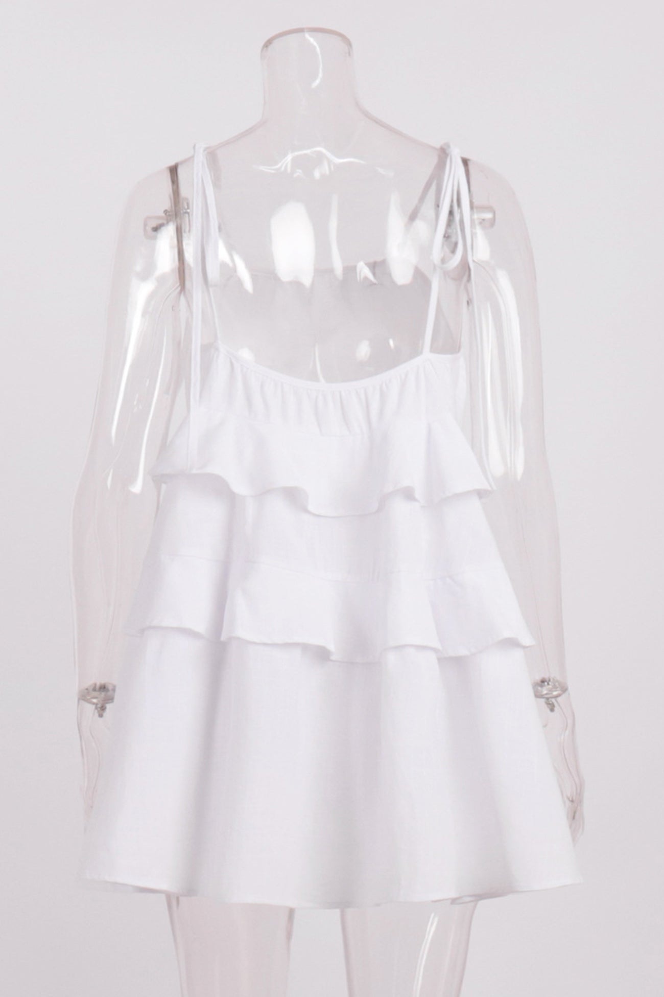 Cotton Tie-straps Tiered Cami Babydoll Dress