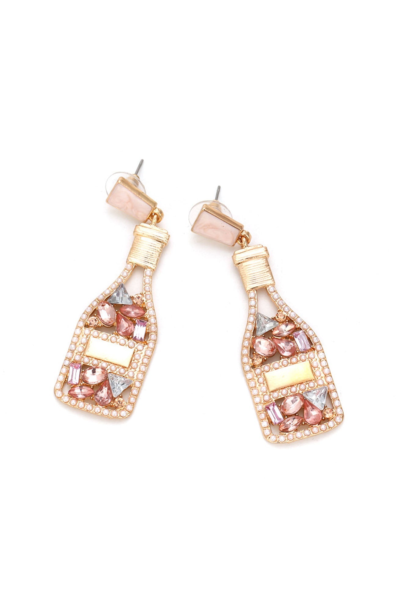 Hollow Wine Bottle Stud Earrings