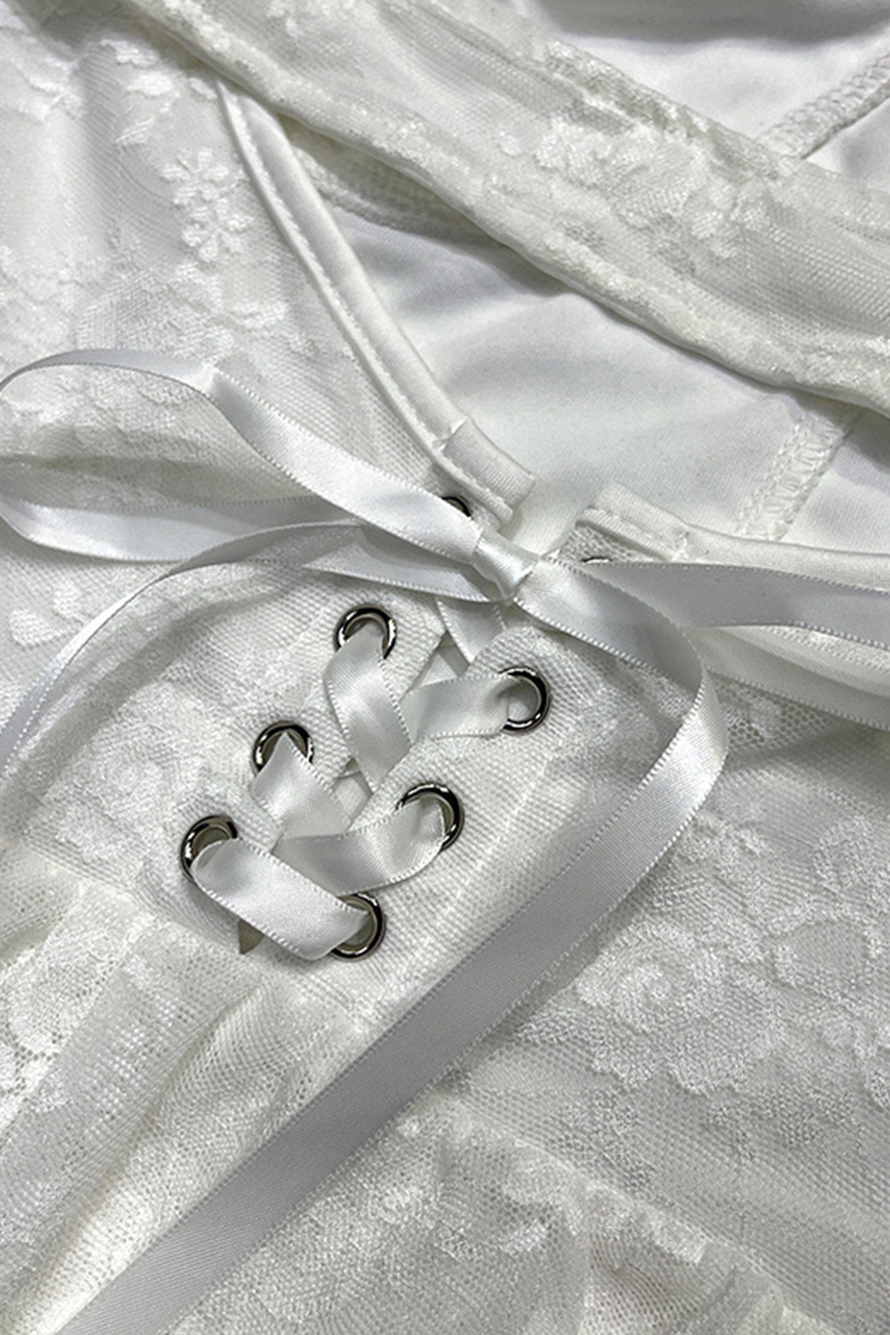 Lace Tiered Ruched Cami Dress