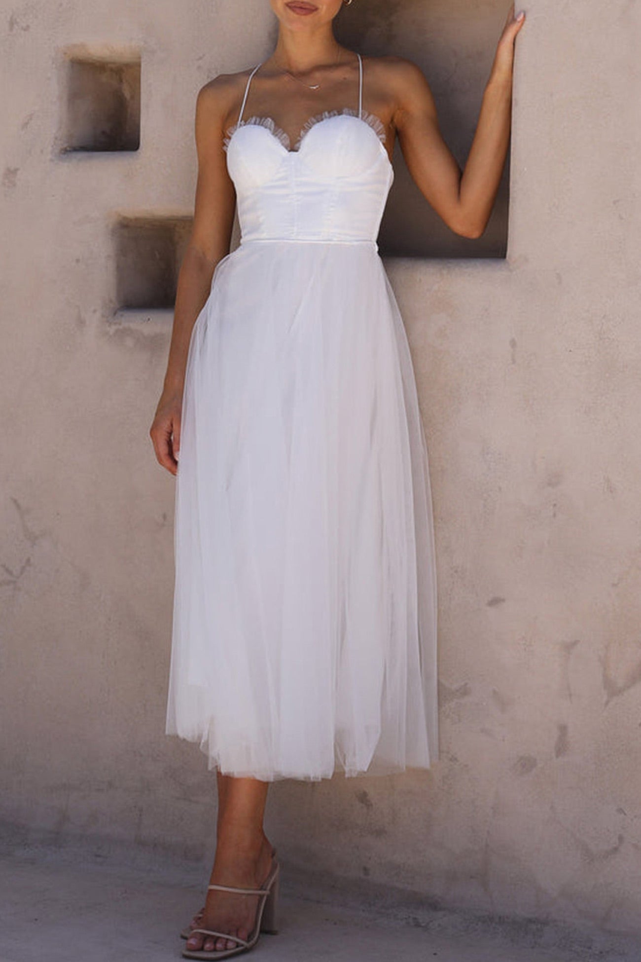 Mesh Corset Lace-up Cami Dress