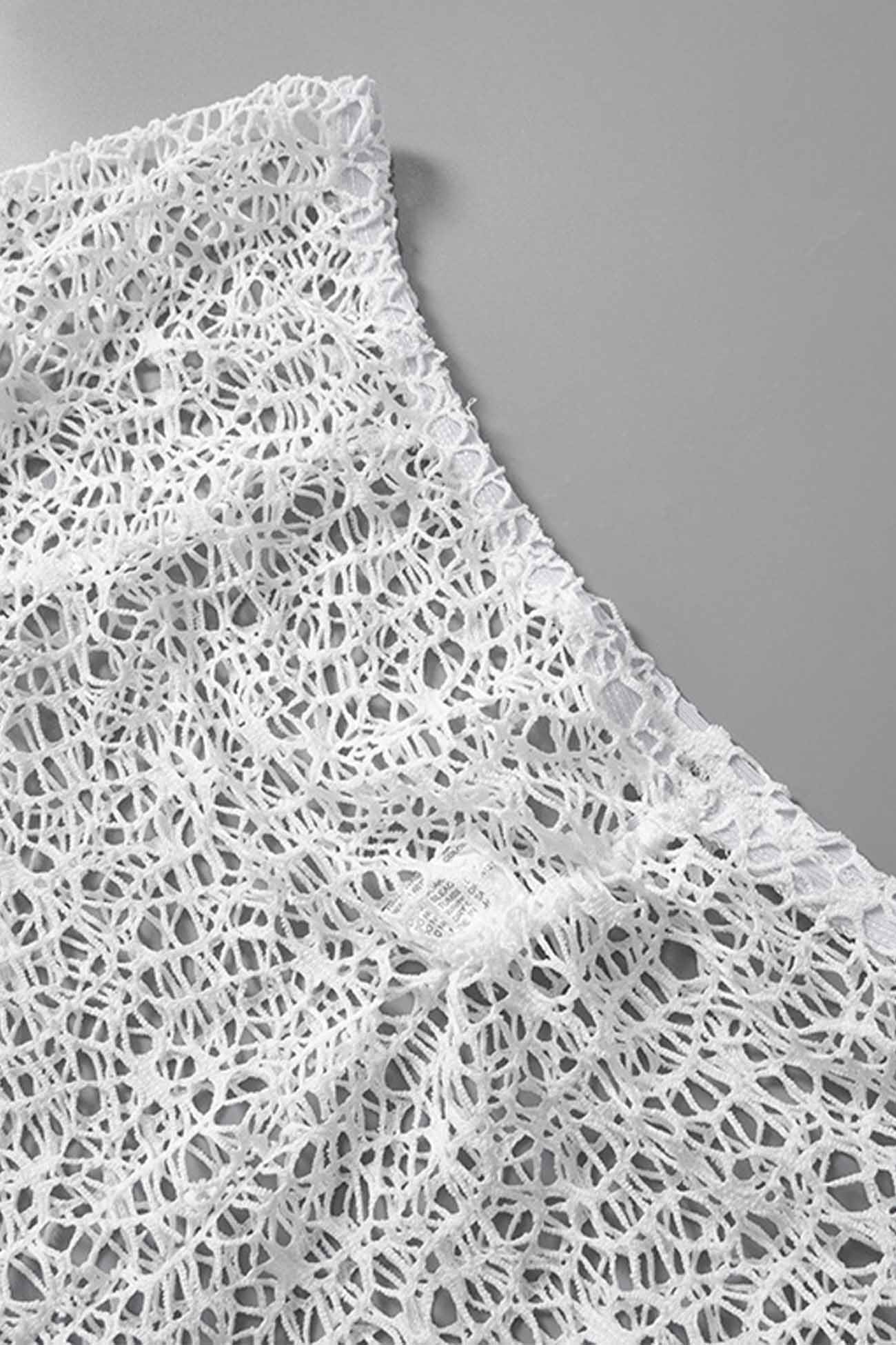 Mesh Crop Top Slit Skirt Two-Piece Set