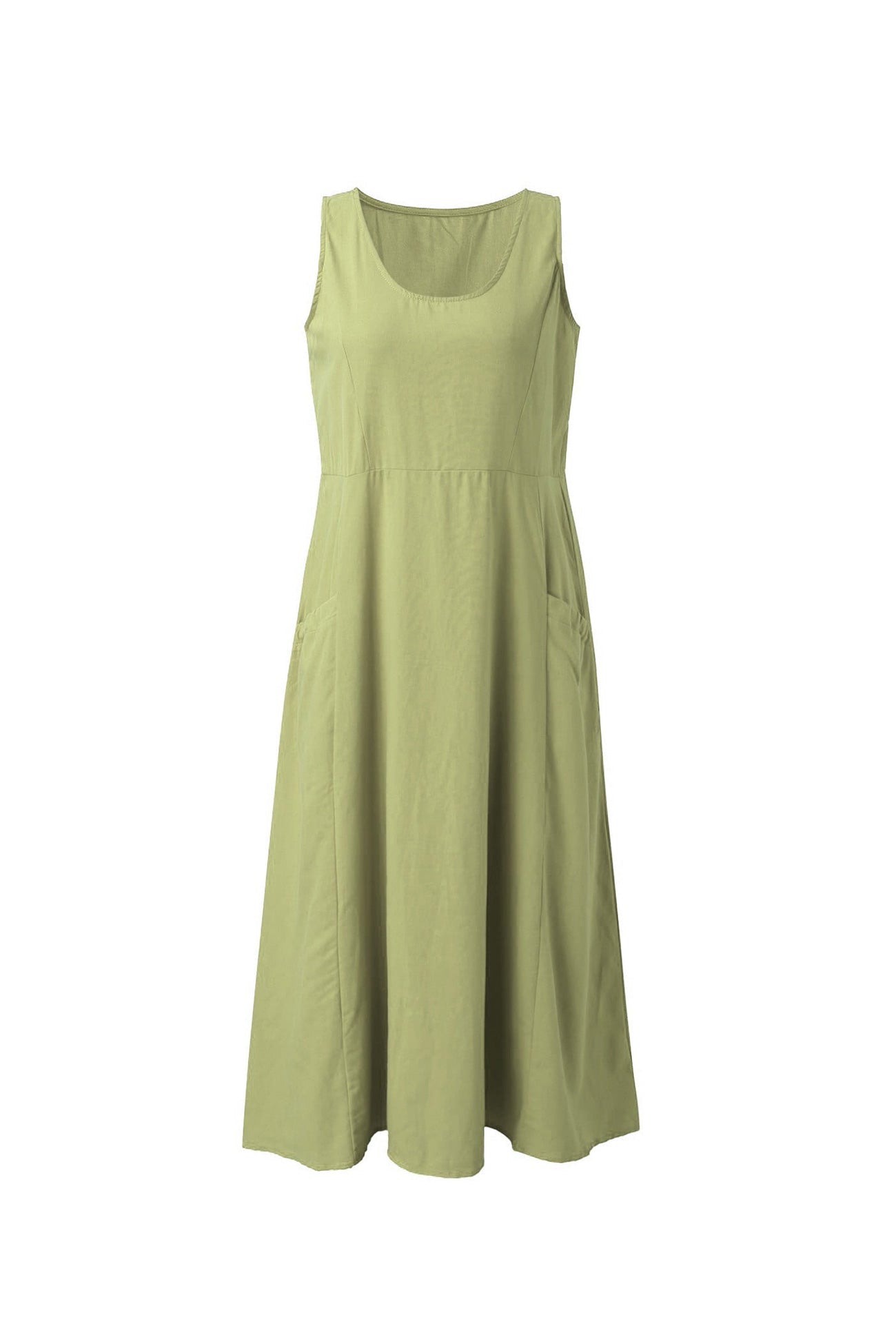 Solid Color Pocket Tank Dress