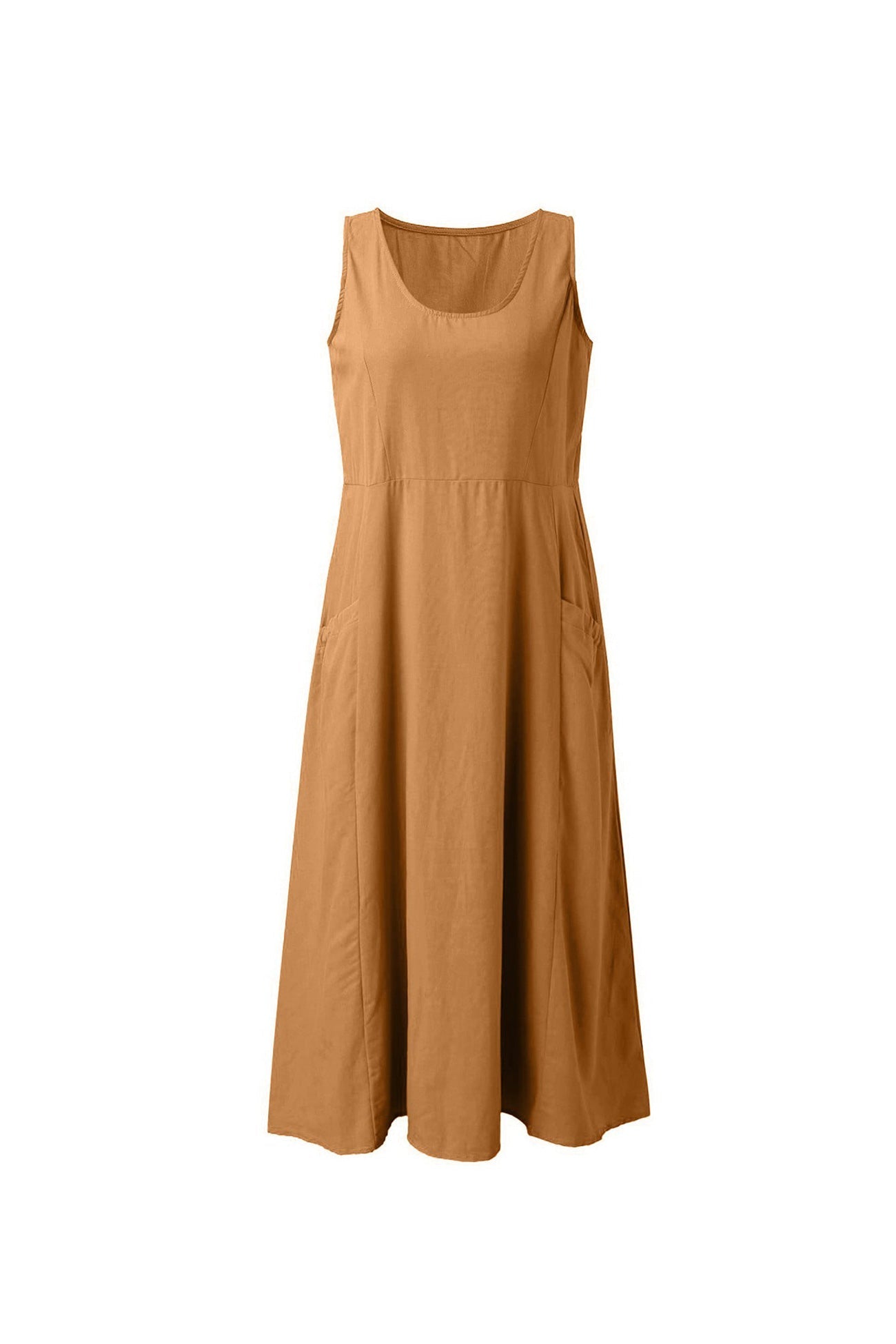 Solid Color Pocket Tank Dress