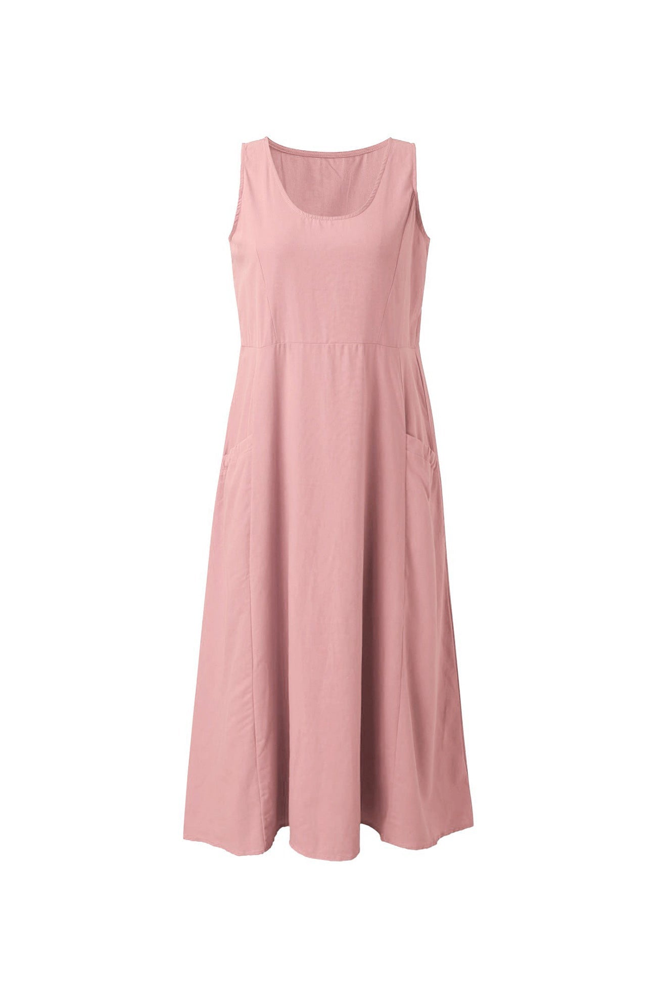 Solid Color Pocket Tank Dress