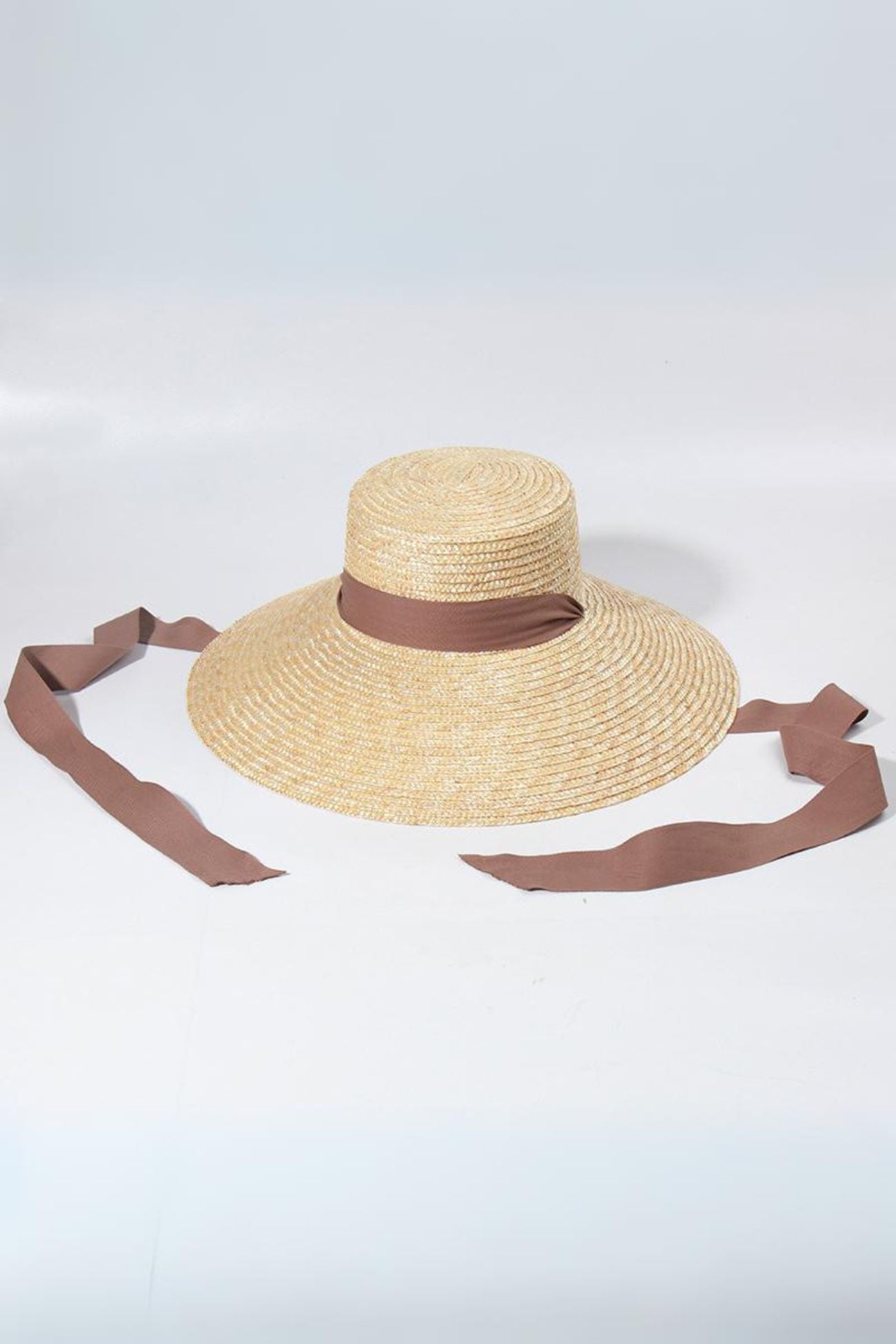 Ribbon Wide Brim Straw Hat