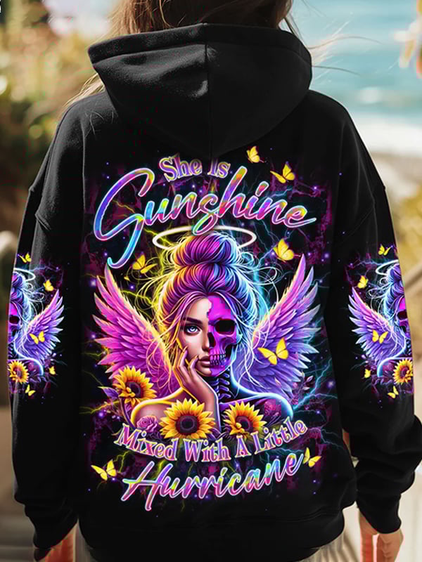Women's Retro Dark Skull Print Hoodie