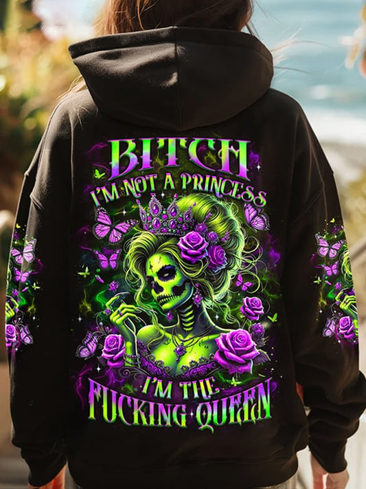 Women's Retro Dark Skull Print Hoodie